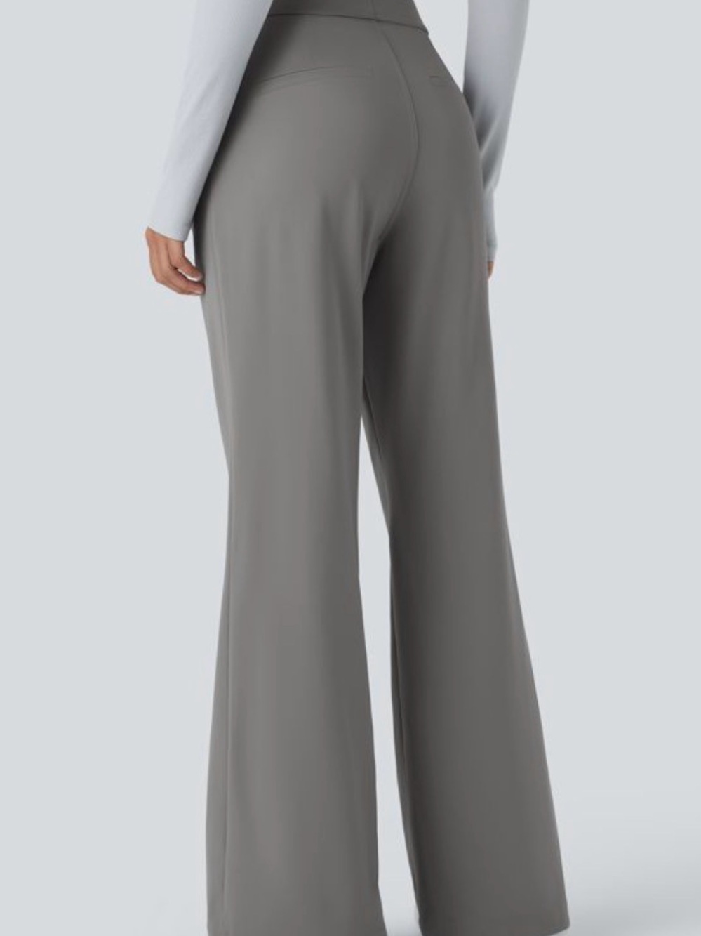 HALARA Relaxed Wide-Leg High-Waist Pants in Gray - Picture 3 of 9